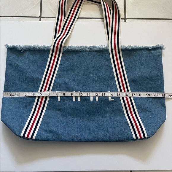THML Denim Tote Shoulder Bag Cotton Canvas Beach Casual Blue Size Large - Picture 7 of 10